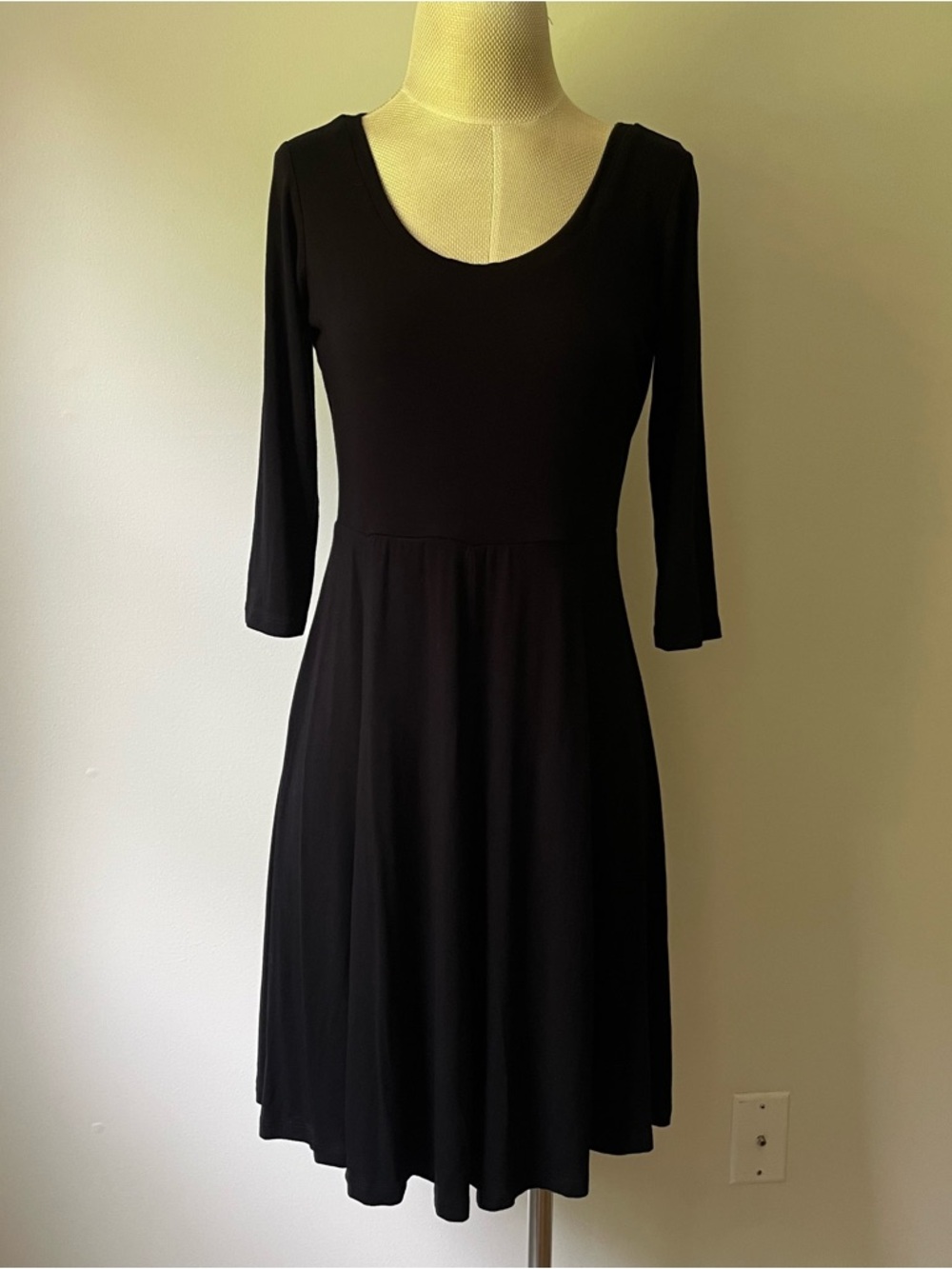 Calvin Klein Little Black Dress 12 Petite Fit And Flare Stretch Jersey